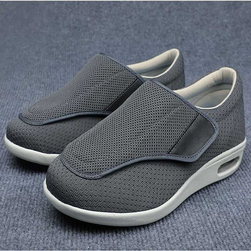 Comfortable Knit Slip On Sneaker for Women with Adjustable Strap Wide Toe Cushioned Sole Casual Style