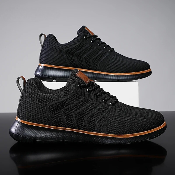Comfortable Mesh Fashion Sneakers for Women with Lace Up Chevron Knit Cushioned Sole Casual Style