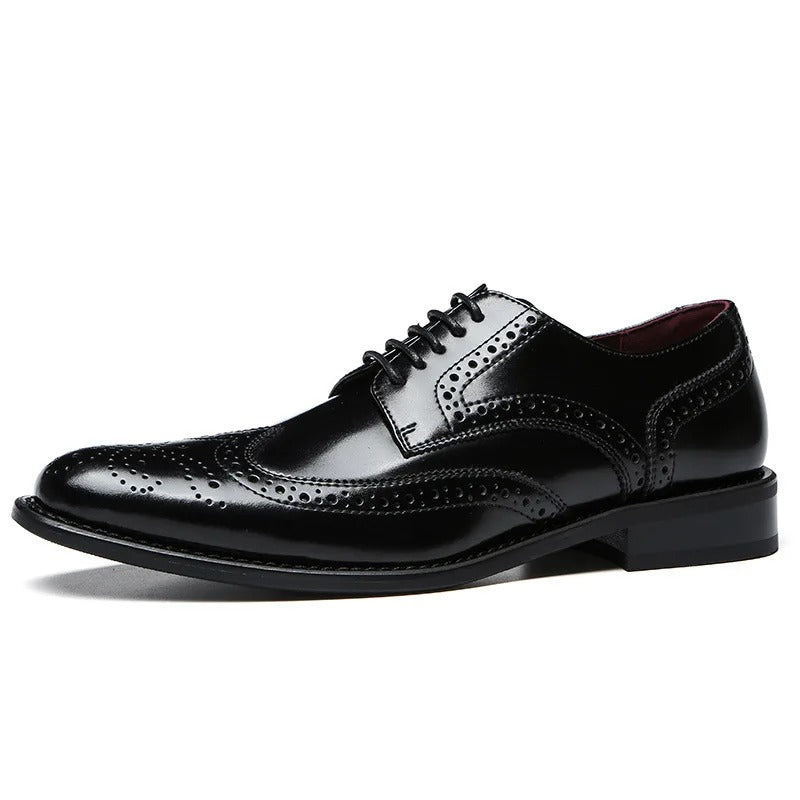 Elegant Leather Oxford Brogue Shoes for Women with Wingtip Lace Up Perforated Formal Style