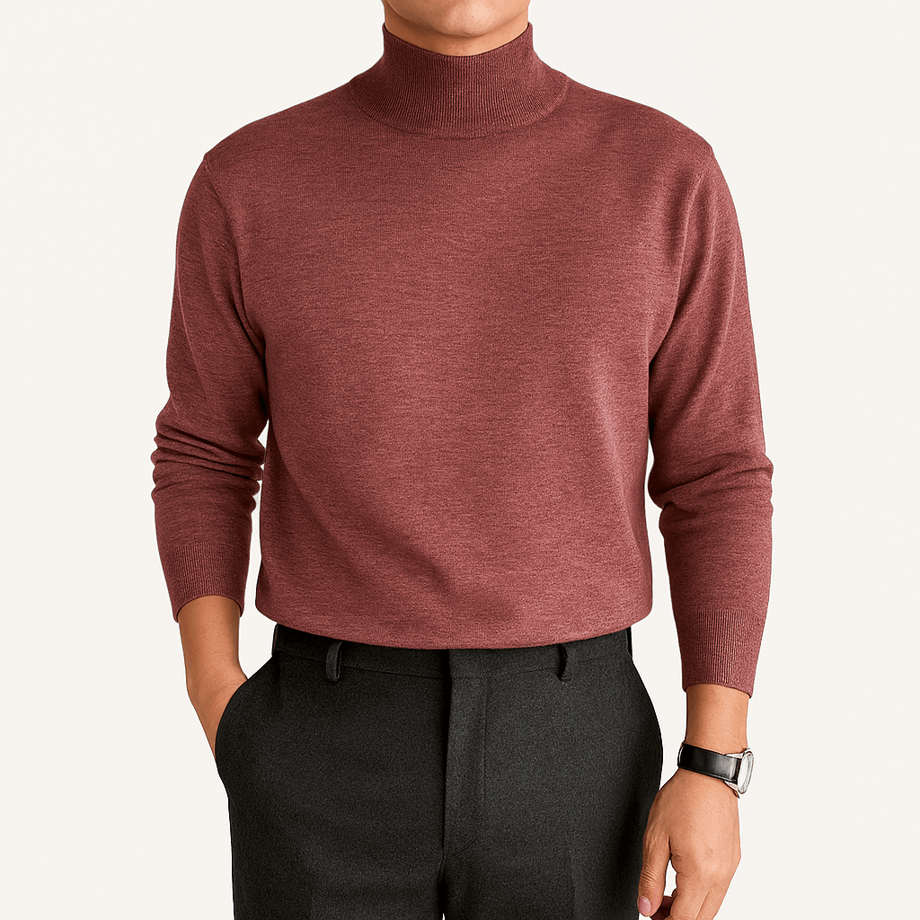Comfortable Grey Ribbed Knit Sweater for Women with Mock Neck Long Sleeve Fitted Casual Style