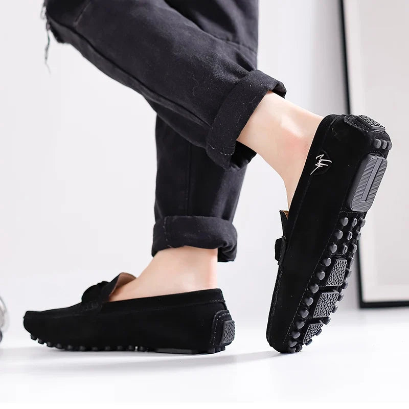 Comfortable Suede Driving Loafer for Women with Moc Toe Bow Tie Slip On Casual Style