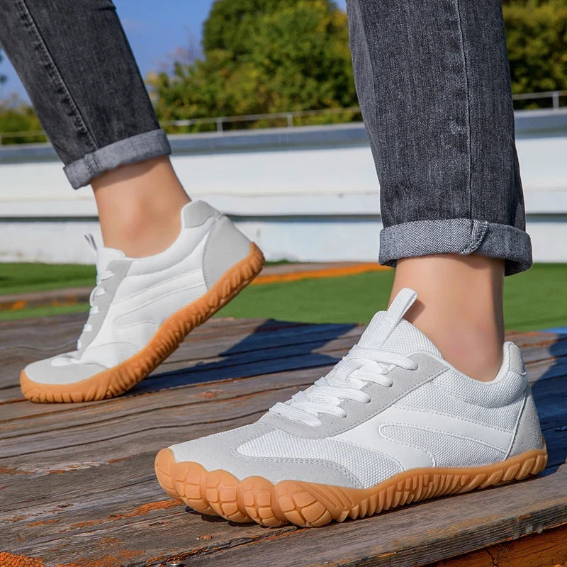Stylish Barefoot Sneaker for Women with Lace Up Wide Toe Gum Sole Casual Style