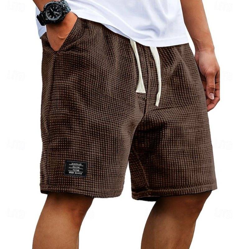 Effortless Waffle Knit Shorts for Women with Drawstring Waist Relaxed Fit Casual Style