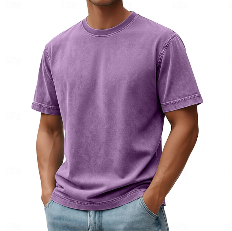 Comfortable Garment Dyed Cotton T-Shirt for Women with Crew Neck Short Sleeve Oversized Relaxed Style