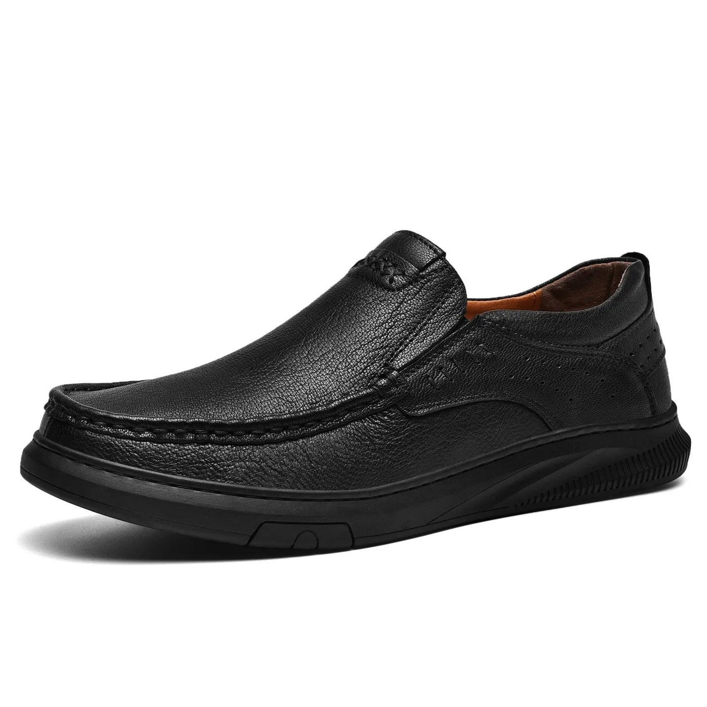 Comfortable Leather Loafer for Women with Moc Toe Slip On Cushioned Sneaker Sole Casual Style