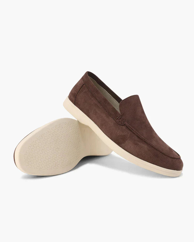 Effortless Suede Slip On Loafer for Women with Moc Toe Cutout Relaxed Casual Style