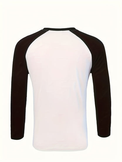 Effortless Black and Grey Colorblock Raglan Shirt for Women with Crew Neck Long Sleeve Relaxed Casual Style