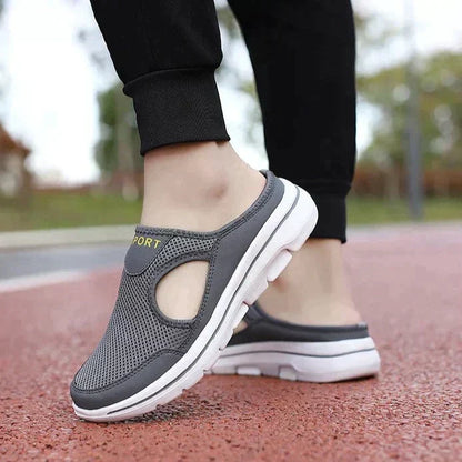 Comfortable Mesh Slip On Mule Sneaker for Women with Cutout Vent Platform Sole Sport Style