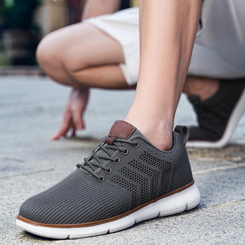 Effortless Mesh Knit Sneaker for Women with Lace Up Low Top Chunky Sole Casual Style