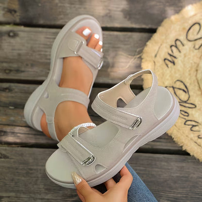 Comfortable Orthopedic Sandals for Women with Hook Loop Strap Open Toe Platform Style