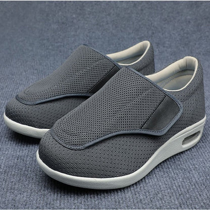 Comfortable Knit Slip On Sneaker for Women with Adjustable Strap Wide Toe Cushioned Sole Casual Style