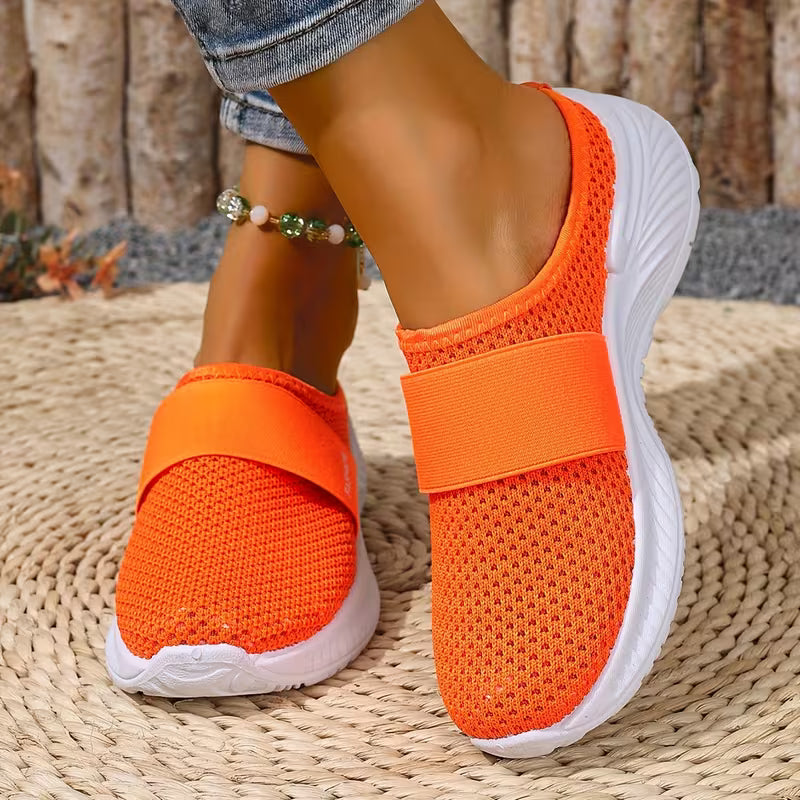 Comfortable Slides for Women with Closed Toe Breathable Mesh Backless Slip On Style