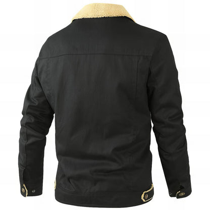 Comfortable Sherpa Fleece Trucker Jacket for Women with Notched Collar Long Sleeve Button Front Chest Pocket Casual Style