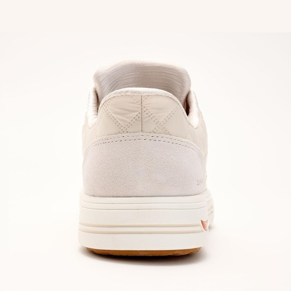 Comfortable Trainers for Women with Quilted Suede Panel Lace Up Low Top Cupsole Style