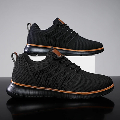 Comfortable Mesh Fashion Sneakers for Women with Lace Up Chevron Knit Cushioned Sole Casual Style