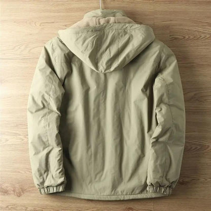 Effortless Fleece Lined Utility Jacket for Women with Hooded Long Sleeve Zip Pocket Casual Style