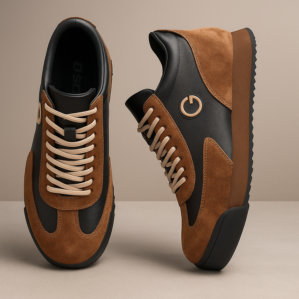 Stylish Suede Leather Fashion Sneaker for Women with Lace Up Colorblock Chunky Sole Casual Style