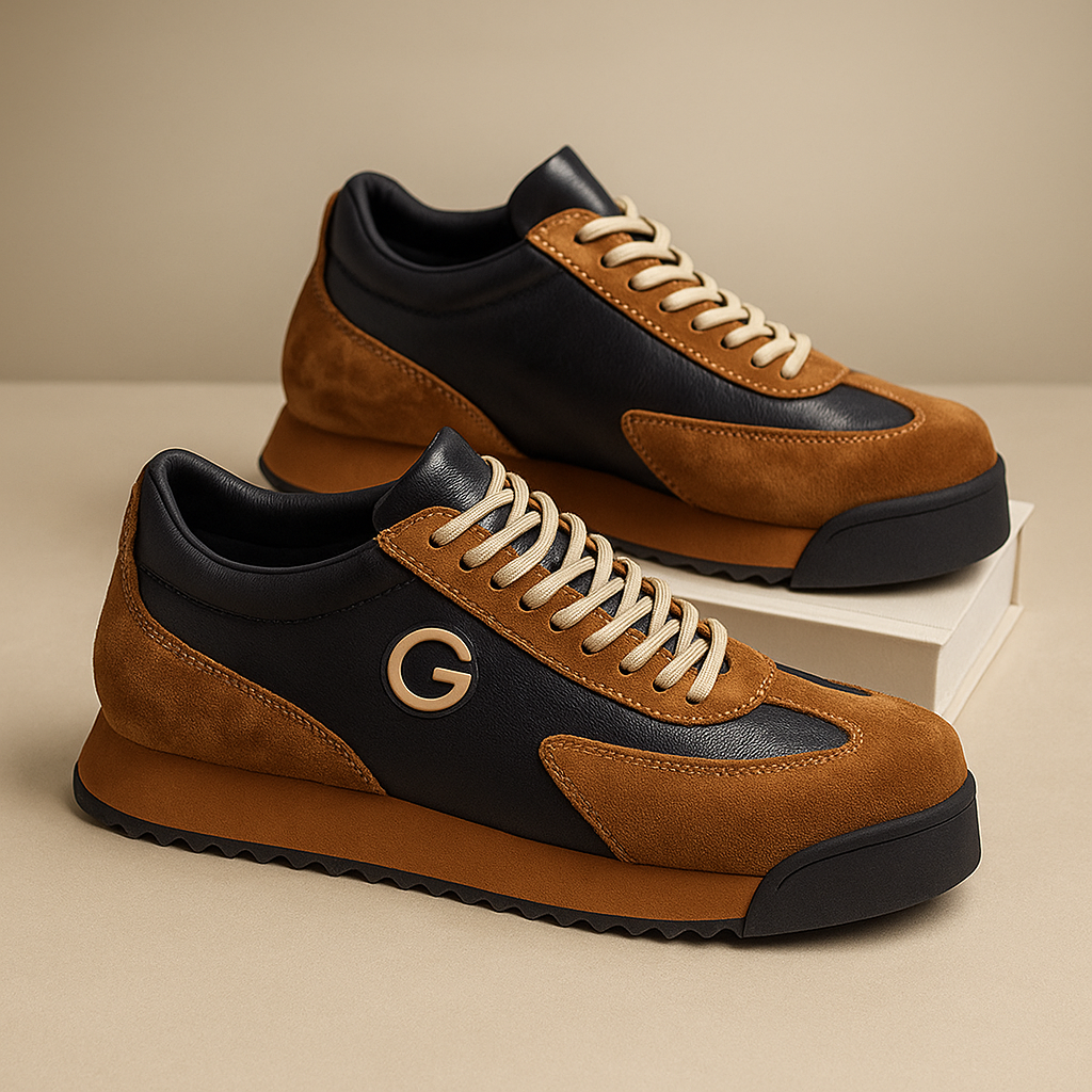 Stylish Suede Leather Fashion Sneaker for Women with Lace Up Colorblock Chunky Sole Casual Style