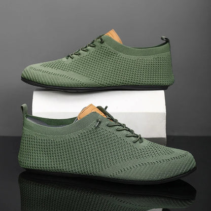 Comfortable Knit Fashion Sneaker for Women with Lace Up Low Top Flexible Sole Casual Style
