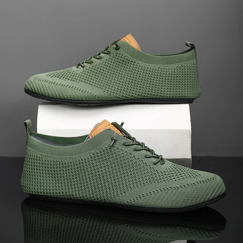 Comfortable Knit Fashion Sneaker for Women with Lace Up Low Top Breathable Casual Style