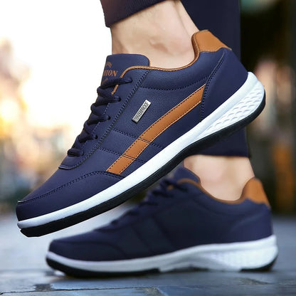 Stylish Leather Sneaker for Women with Round Toe Lace Up Cushioned Sole Casual Style