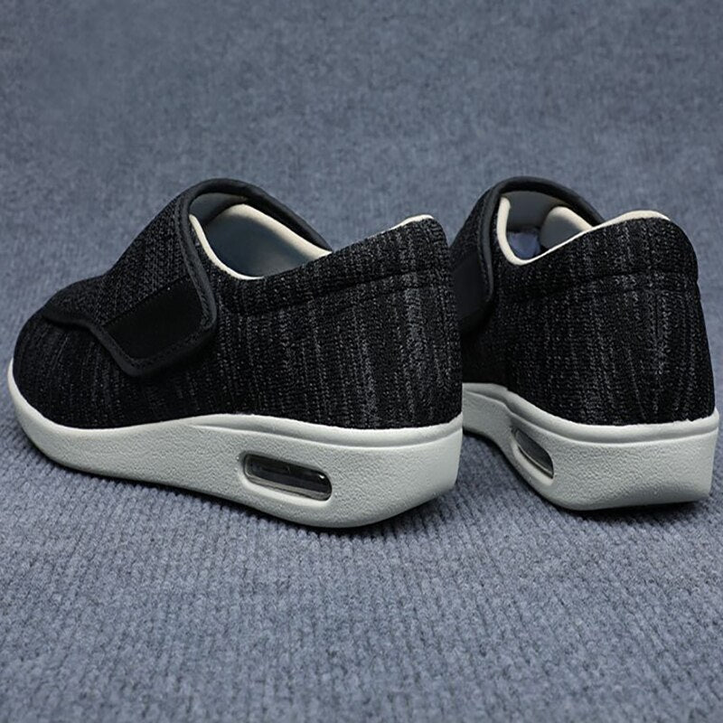 Comfortable Knit Slip On Sneaker for Women with Adjustable Strap Wide Toe Cushioned Sole Casual Style