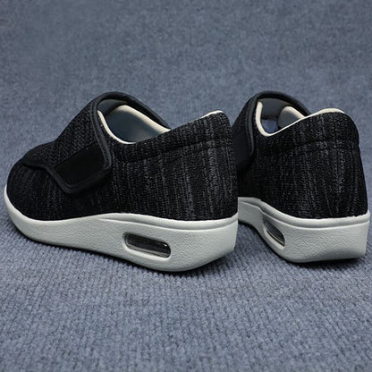Comfortable Knit Slip On Sneaker for Women with Adjustable Strap Wide Toe Cushioned Sole Casual Style
