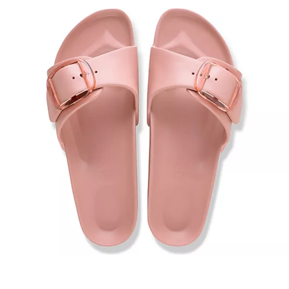 Comfortable Slides for Women with Single Buckle Strap Contoured Footbed Waterproof Slide Style