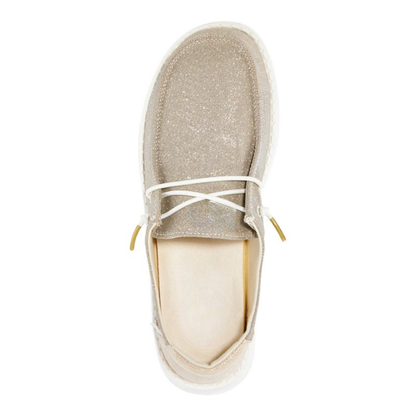 Comfortable Slip On Shoes for Women with Knit Upper Elastic Lace Lightweight Sole Casual Style