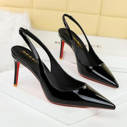 Elegant Closed Toe Heels for Women with Pointed Toe Slingback Strap Stiletto Style
