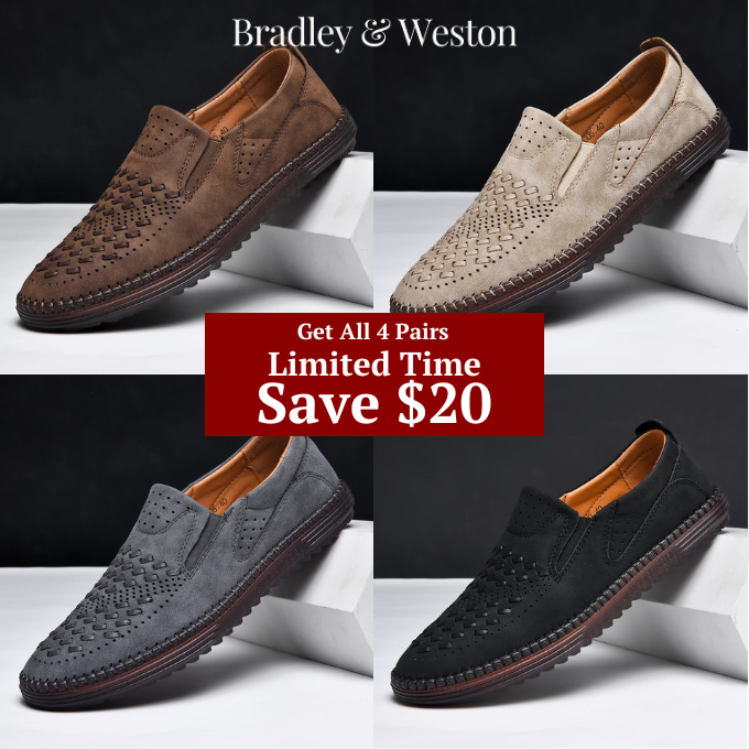 Comfortable Woven Leather Loafers for Women with Slip On Round Toe Perforated Casual Style
