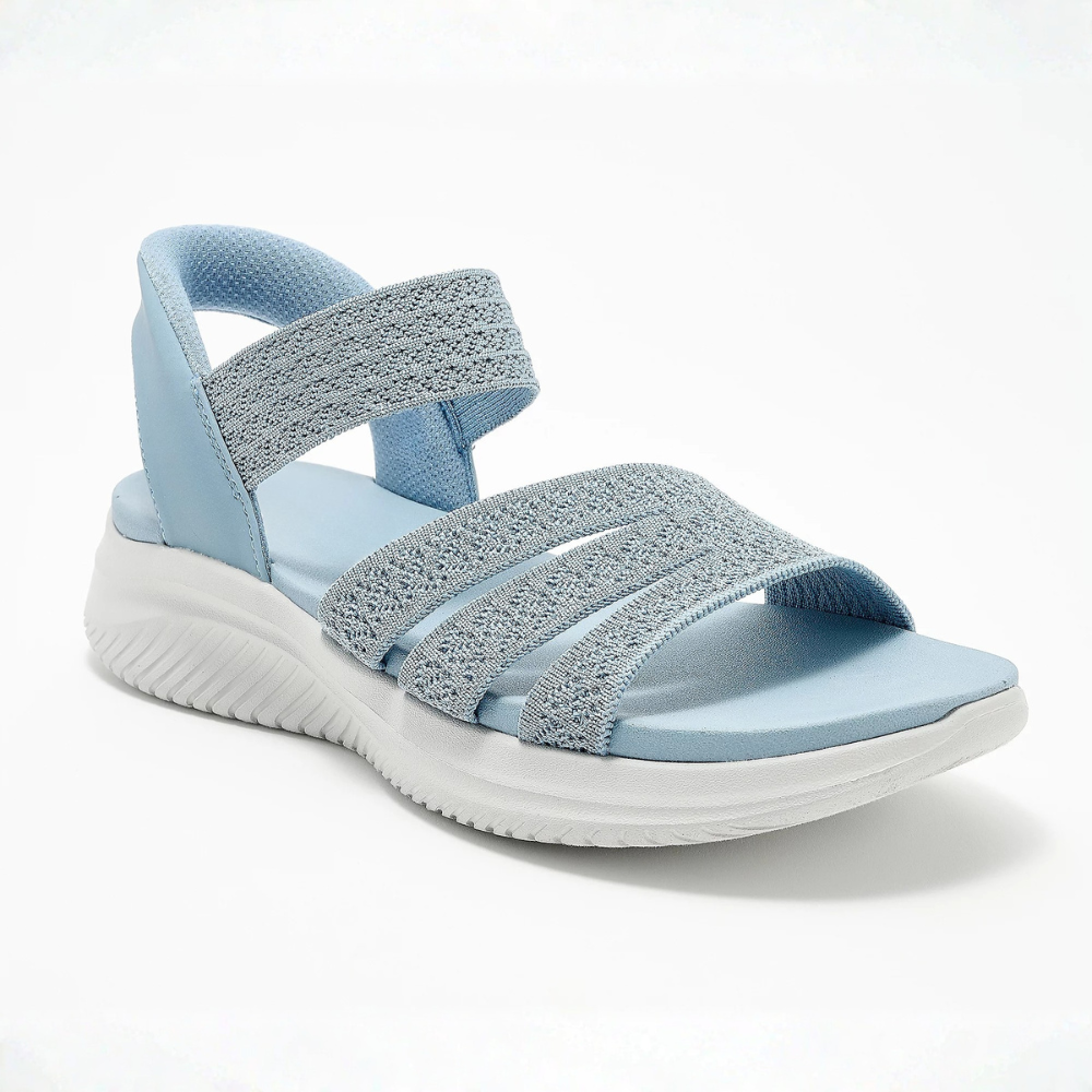 Comfortable Sandals for Women with Woven Stretch Strap Cushioned Sole Adjustable Ankle Sport Style