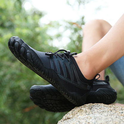 Comfortable Mesh Water Shoes for Women with Lace Up Toggle Closure Textured Sole Barefoot Style