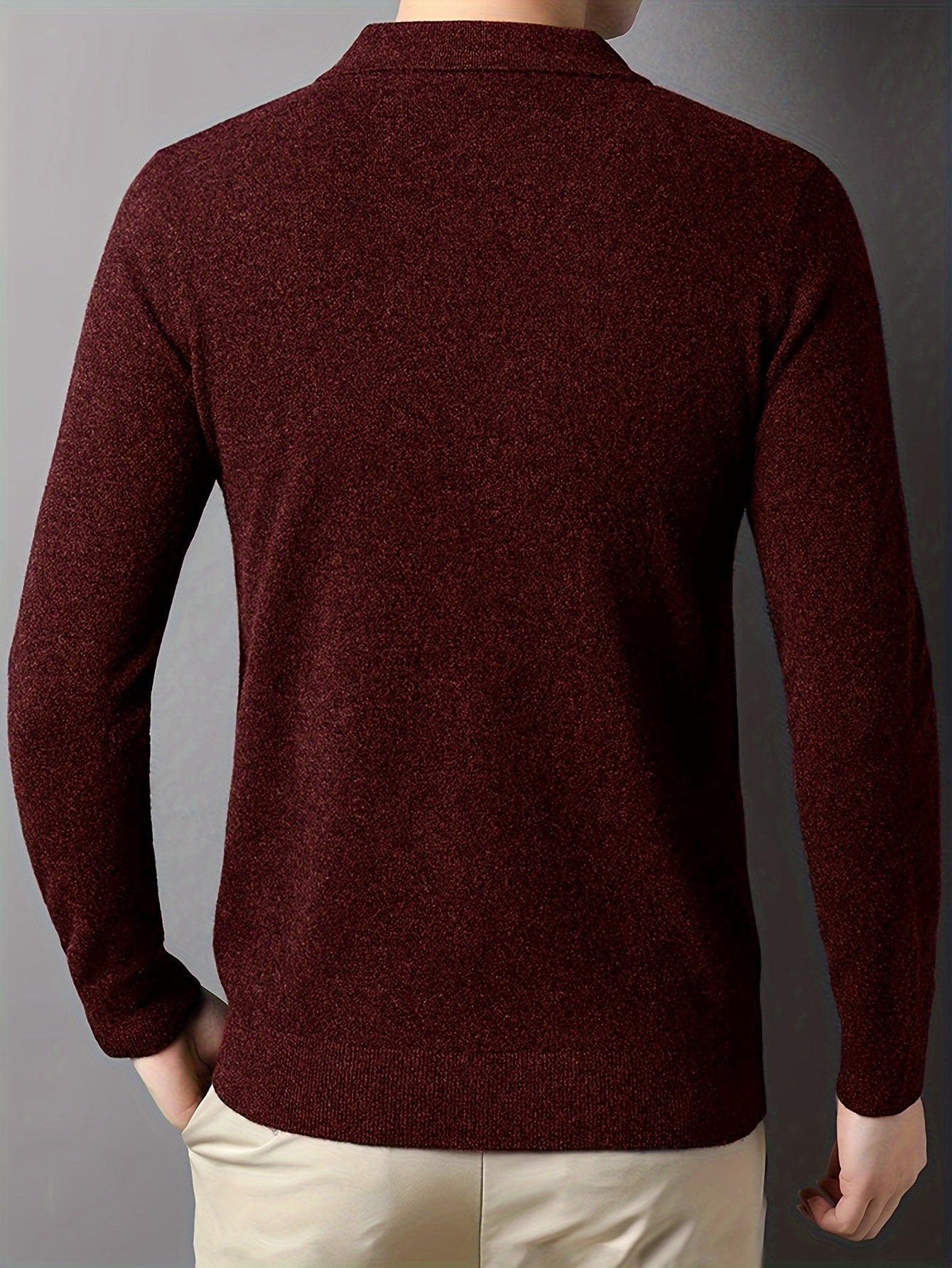 Comfortable Knit Polo Sweater for Women with Collar Long Sleeve Button Placket Ribbed Cuff Casual Style