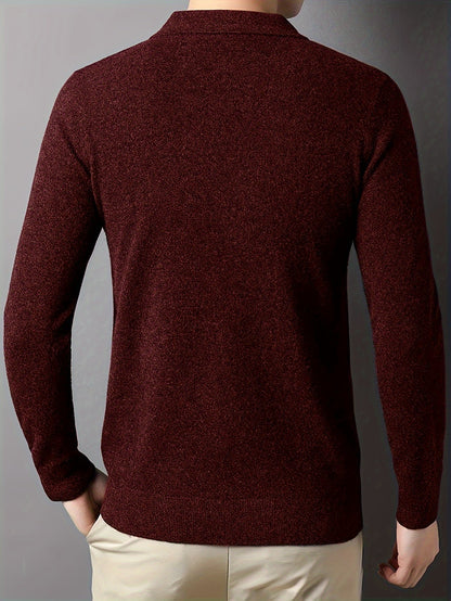 Comfortable Knit Polo Sweater for Women with Collar Long Sleeve Button Placket Ribbed Cuff Casual Style