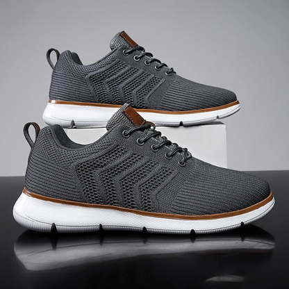 Comfortable Mesh Fashion Sneakers for Women with Lace Up Chevron Knit Cushioned Sole Casual Style