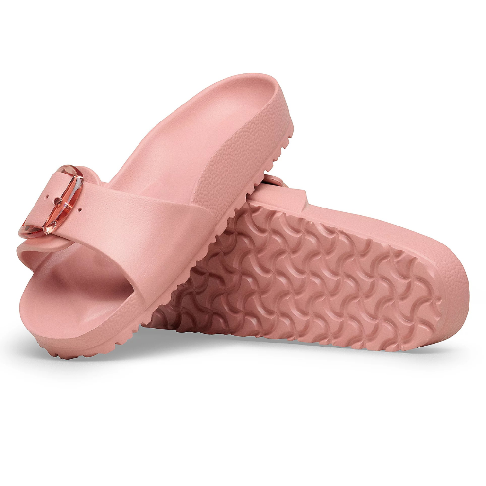 Comfortable Slides for Women with Single Buckle Strap Contoured Footbed Waterproof Slide Style