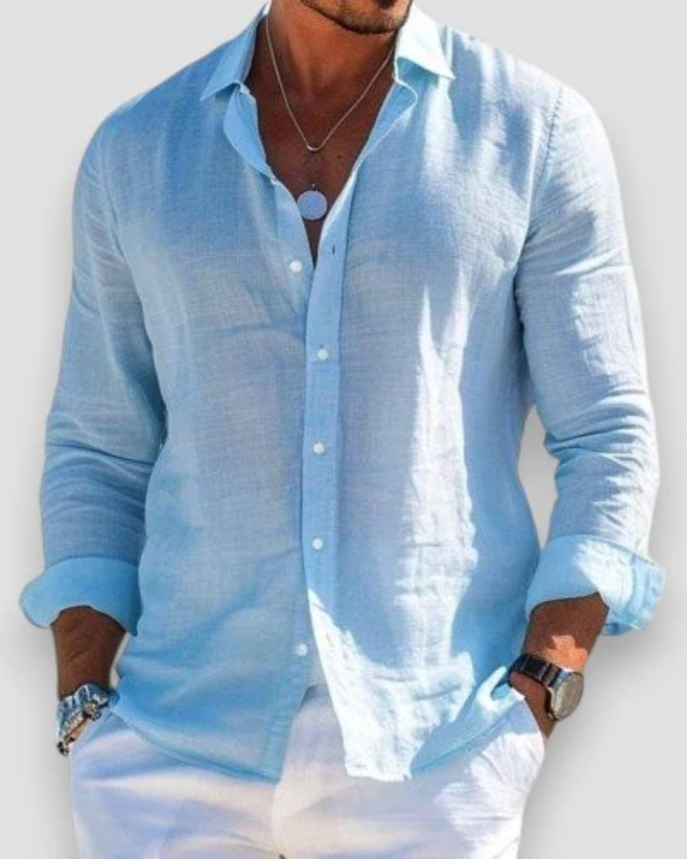 Effortless Linen Shirt for Women with Collar Long Sleeve Button Front Relaxed Casual Style