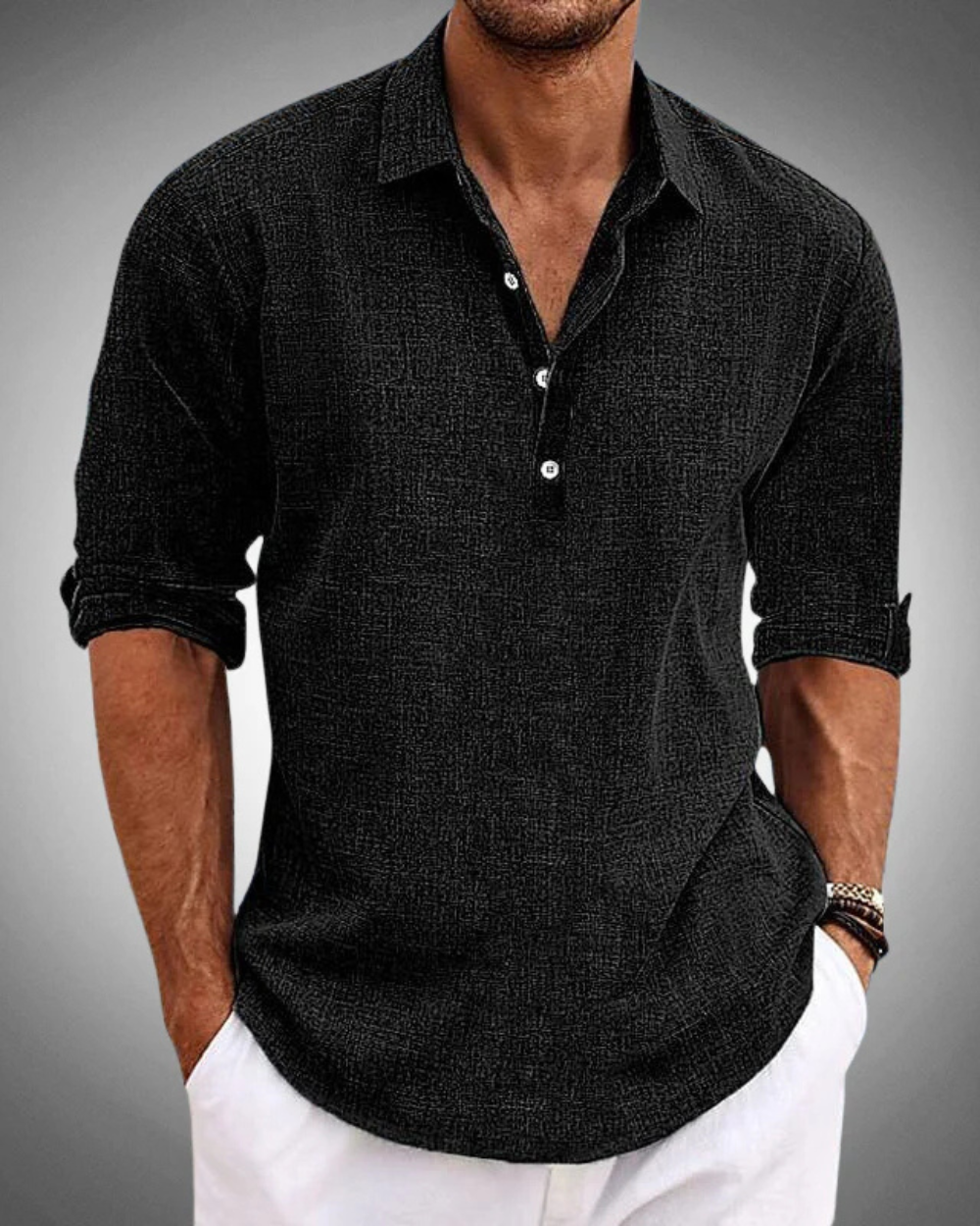 Effortless Linen Shirt for Women with Collar Long Sleeve Button Front Relaxed Style