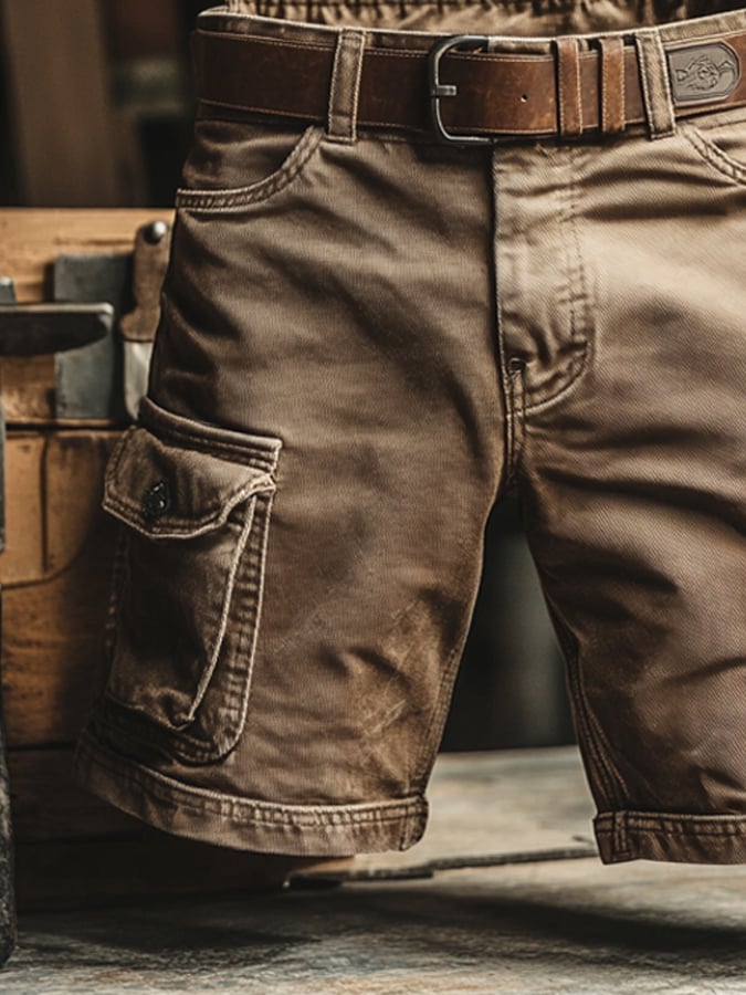 Effortless Cotton Cargo Shorts for Women with High Waist Utility Pocket Relaxed Distressed Casual Style