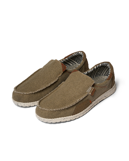 Comfortable Canvas Loafer for Women with Slip-On Moccasin Toe Woven Texture Casual Style