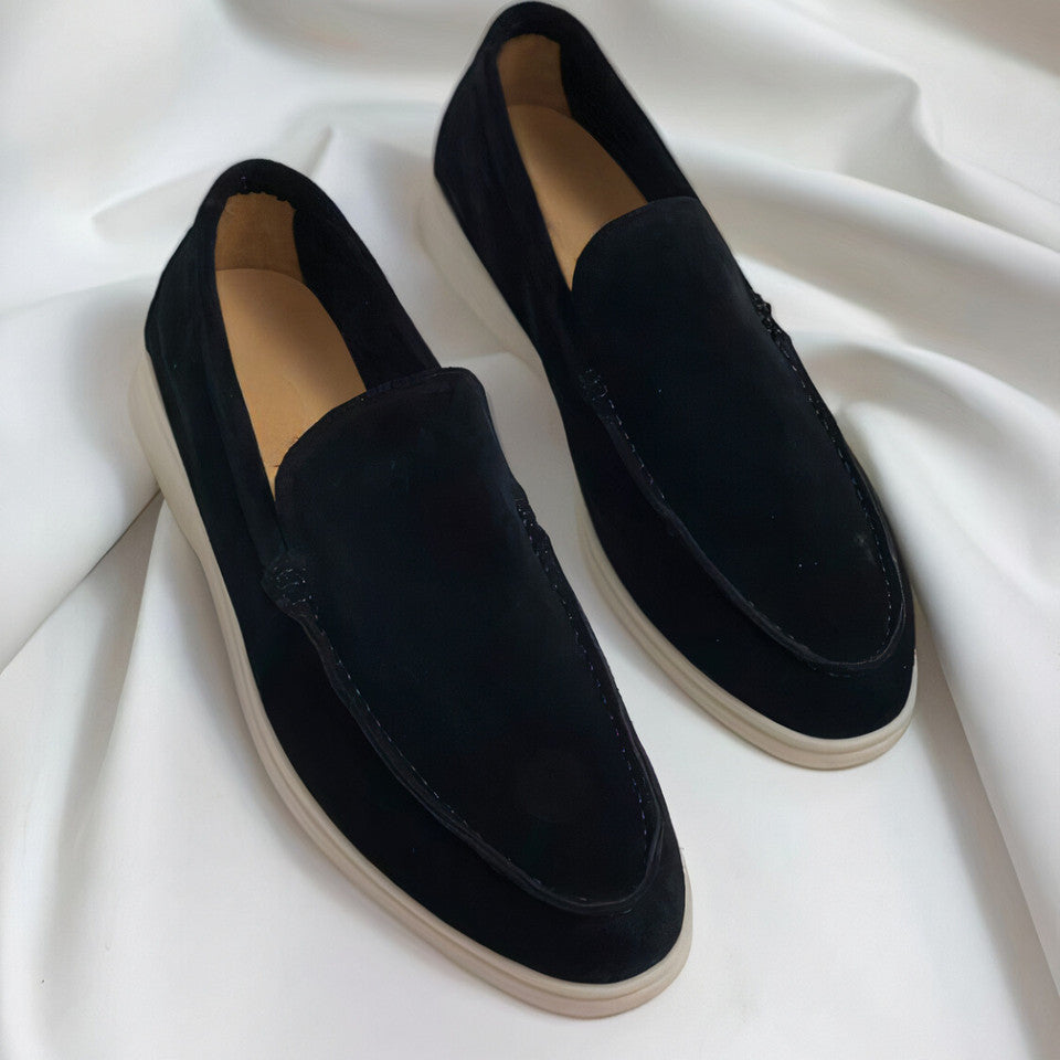 Stylish Suede Loafer for Women with Slip On Round Toe Rubber Sole Casual Style