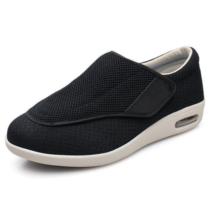 Comfortable Knit Slip On Sneaker for Women with Adjustable Strap Wide Toe Cushioned Sole Casual Style