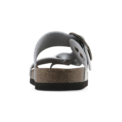 Comfortable Slide Sandals for Women with Double Buckle Strap Cork Footbed Open Toe Style