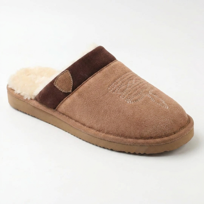 Comfortable House Shoes for Women with Faux Fur Lining Closed Toe Backless Slip On Style