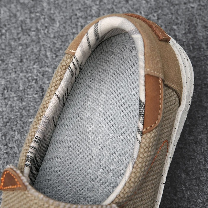 Comfortable Canvas Loafer for Women with Slip-On Moccasin Toe Woven Texture Casual Style