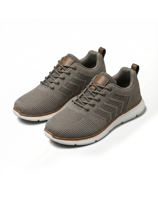 Comfortable Mesh Fashion Sneakers for Women with Lace Up Chevron Knit Cushioned Sole Casual Style