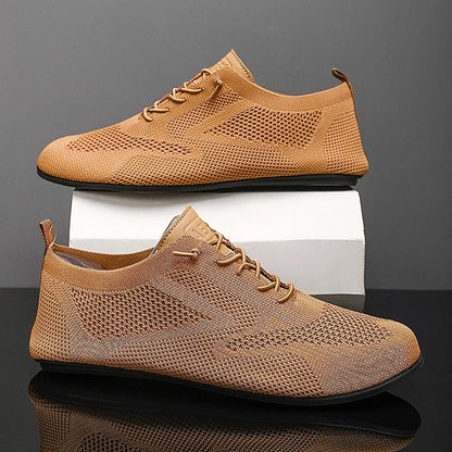 Comfortable Knit Fashion Sneaker for Women with Lace Up Low Top Breathable Casual Style
