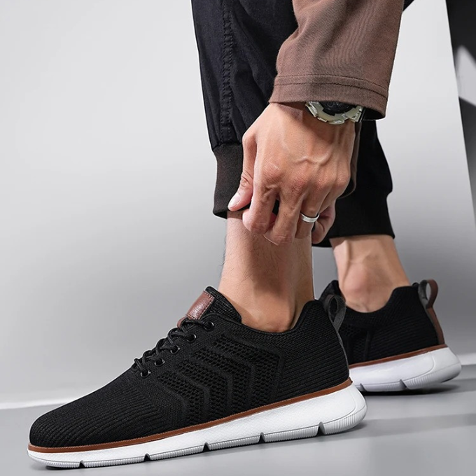 Comfortable Mesh Fashion Sneakers for Women with Lace Up Chevron Knit Cushioned Sole Casual Style