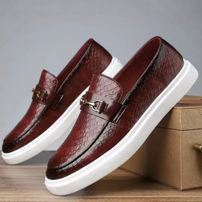Stylish Quilted Leather Loafer Sneaker for Women with Horsebit Buckle Slip-On White Sole Style